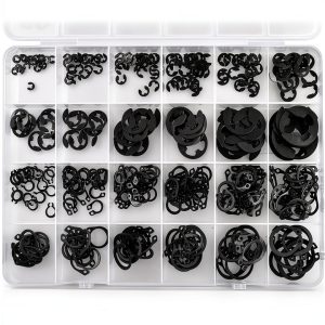 CHAMDONE Carbon Steel E Clips and Snap Rings 360pcs 24 Size Assortment-0