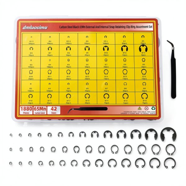 65Mn Carbon Steel Retaining Ring dmluosimu E Clips Hole Shaft Set-0