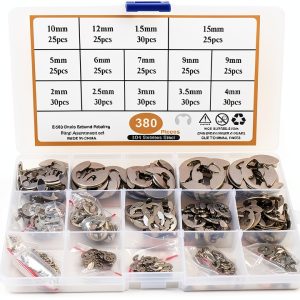 Toolly 380-piece E-Clip Retaining Ring Set 14 Sizes-0