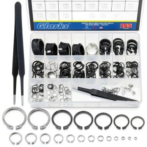 Glarks 266Pcs C Clip External Retaining Rings Set 21 Sizes 65Mn Steel-0