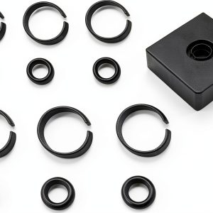 (3+3Sets) 1/2” and 3/8" Impact Retaining Ring Clip Impact Friction Ring with O-Ring for Electric/Pneumatic Type Impact Wrench, Retainer Ring Anvil Install Tool Included-0