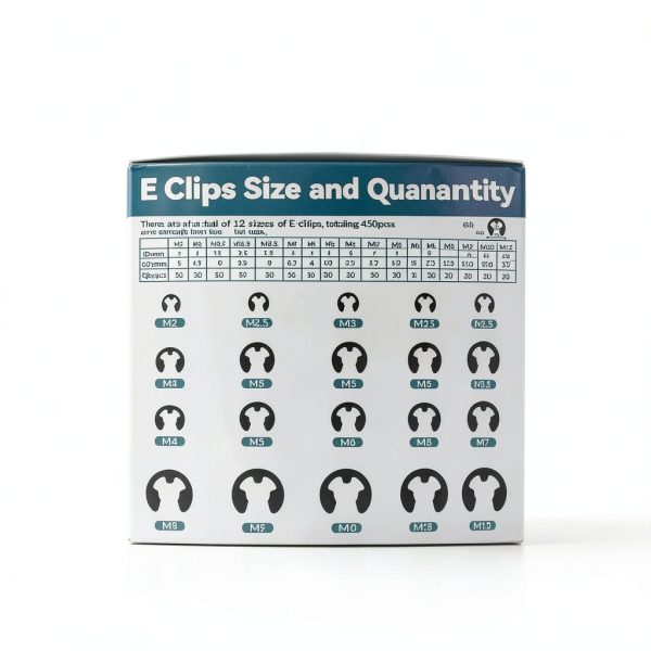 850Pcs E-Clips Assortment Set(2.0mm-12mm) and C Clips Assortment (M5-M16),Snap Rings Assortment Kit,24 Sizes Black Carbon Steel Circlip Retaining Clip,External Retaining Rings O-117-2