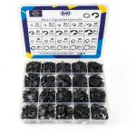 ZQZ 840Pcs C Clips and E Clips Assortment Set M5-M16 Black Carbon-0
